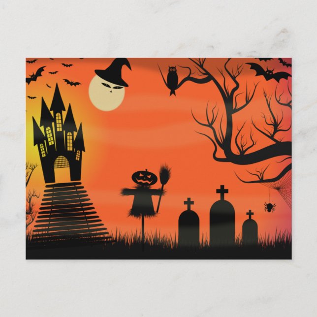 Spooky Halloween Postcard Postkarte (Vorderseite)