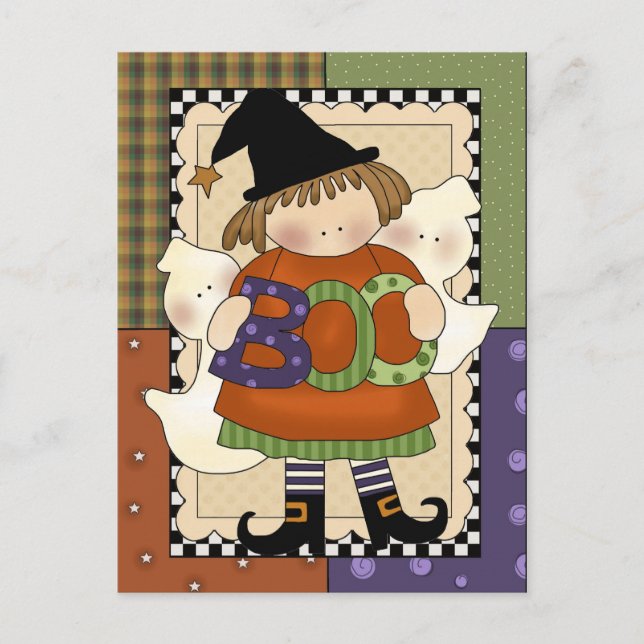 Spooky Halloween Postcard Postkarte (Vorderseite)