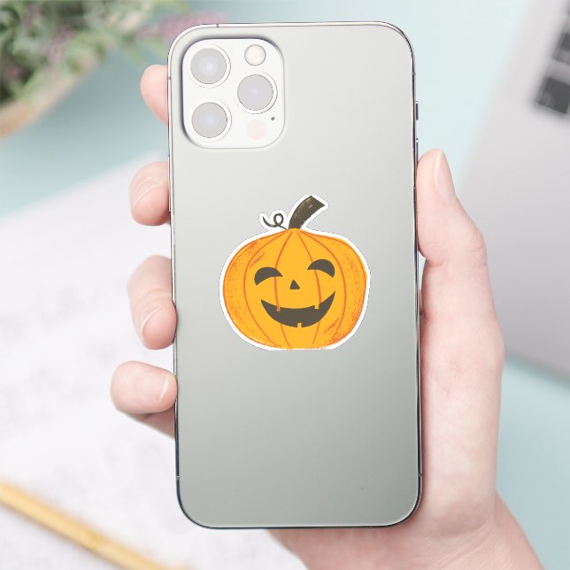 Spooky Halloween Pumpkin Aufkleber (Telefon)