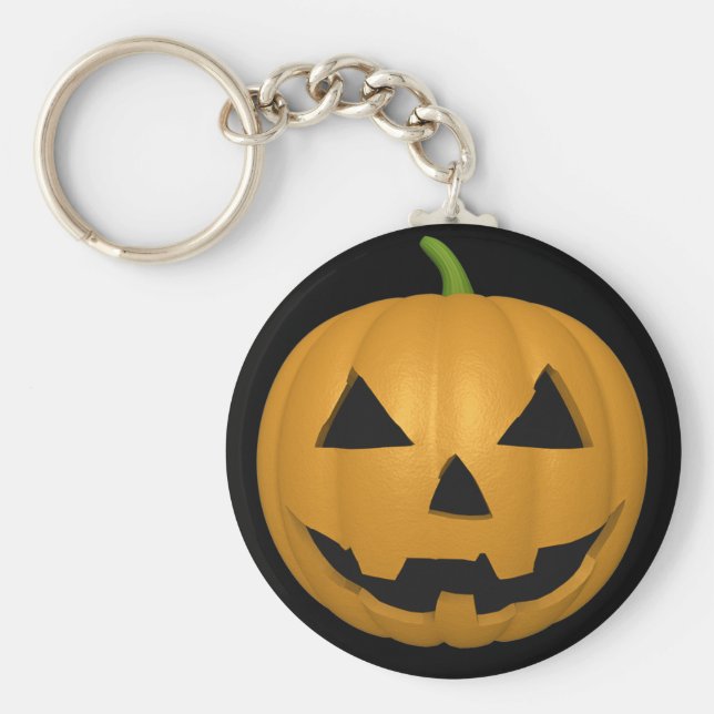Spooky Halloween Pumpkin Button Schlüsselanhänger (Vorne)
