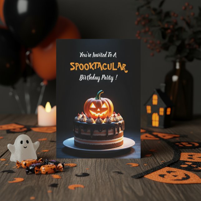 Spooky Halloween Pumpkin Cake Design - Geburtstag Einladung (Von Creator hochgeladen)