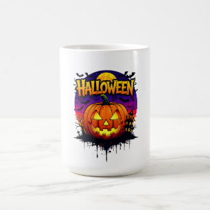 Spooky Halloween Pumpkin Design with Moonlit Sky a Kaffeetasse