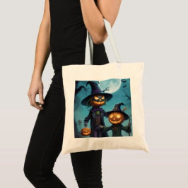 Spooky Halloween Pumpkin Duo Tragetasche