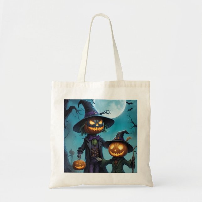 Spooky Halloween Pumpkin Duo Tragetasche (Vorne)