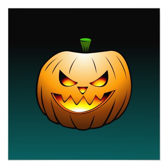 Spooky Halloween Pumpkin Face Fotodruck (Vorne)