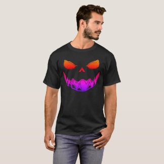 Spooky Halloween Pumpkin Face T - Shirt - Creepy C