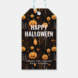 Spooky Halloween Pumpkin Geschenkanhänger
