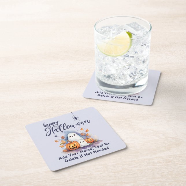 Spooky Halloween Pumpkin Ghost Paper Untersetzer (Vor Ort)