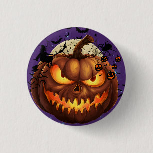 Spooky Halloween Pumpkin Round Abzeichen Button