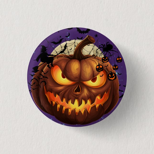 Spooky Halloween Pumpkin Round Abzeichen Button (Vorderseite)