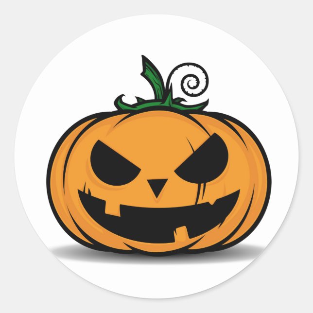 Spooky Halloween Pumpkin Runder Aufkleber (Vorderseite)