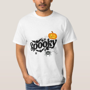 "Spooky" Halloween Pumpkin, Spider & Bats T - Shir T-Shirt