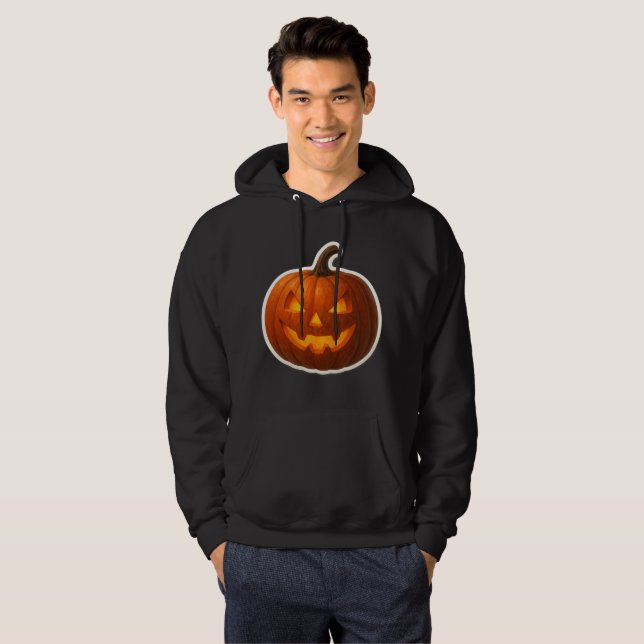 Spooky Halloween Pumpkin Sticker Hoodie (Vorne ganz)
