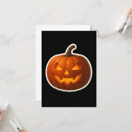 Spooky Halloween Pumpkin Sticker Karte
