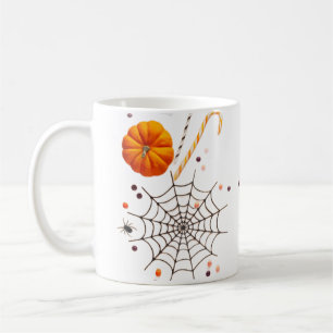 Spooky Halloween Pumpkins, Spinnennetze fliegende Kaffeetasse