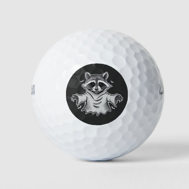 Spooky Halloween Raccoon Trash Panda Ghost Golfball (Vorderseite)