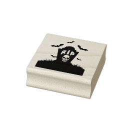 Spooky Halloween RIP Head Stone Gummistempel