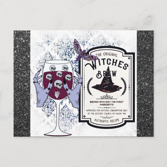 Spooky Halloween Salem Massachusetts Hexen Brew Postkarte (Vorderseite)