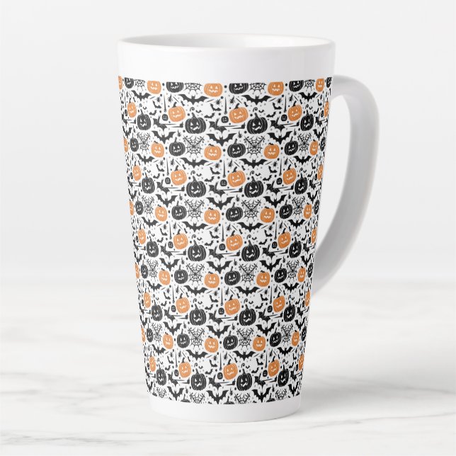 Spooky Halloween Seamless Pattern Milchtasse (Rechte Ecke)