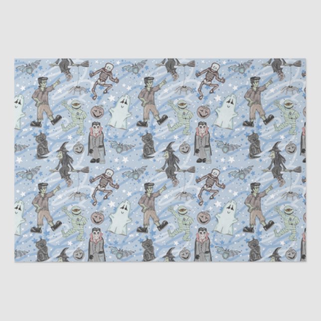 Spooky Halloween Seidenpapier (Vorderseite)