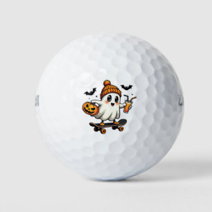 Spooky Halloween Skaten Pumpkin Spice Ghost Fall Golfball