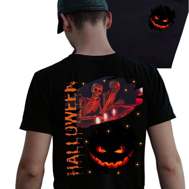 Spooky Halloween Skeletal T-Shirt (Von Creator hochgeladen)