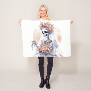 Spooky Halloween Skeleton Blanket Fleecedecke