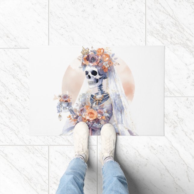 Spooky Halloween Skeleton Door Mat Fußmatte (Indoor)