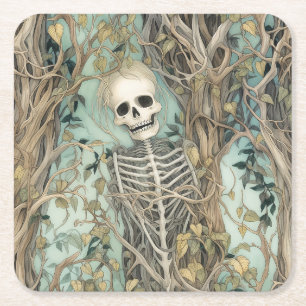 Spooky Halloween Skeleton Party Paper Untersetzer