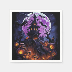 Spooky Halloween Skeleton Skull Spuk House Serviette