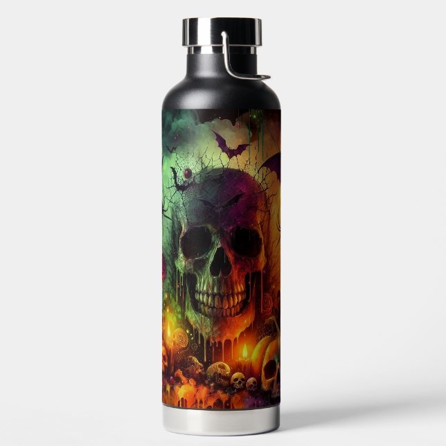 SPOOKY  HALLOWEEN SKULL CANDLES BATS & SPIDERS TRINKFLASCHE (links)