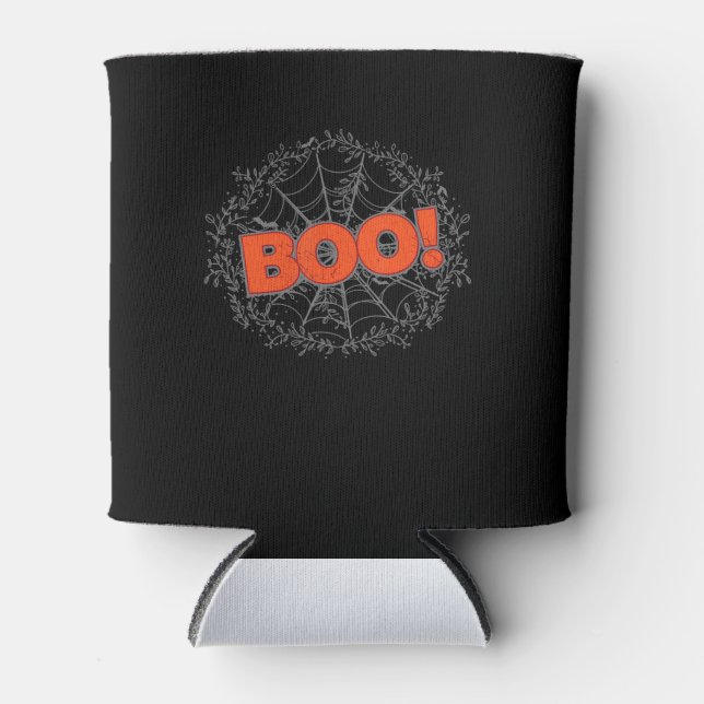 Spooky Halloween Spider Web Boo Geschenkidee Dosenkühler (Vorderseite)