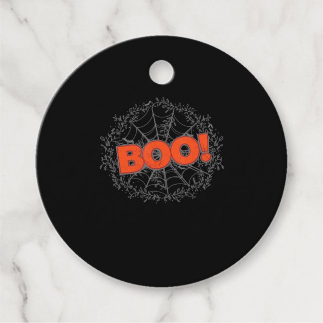 Spooky Halloween Spider Web Boo Geschenkidee Geschenkanhänger (Vorderseite)