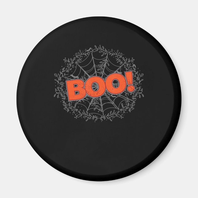 Spooky Halloween Spider Web Boo Geschenkidee Magnet (Vorne)