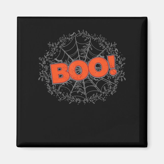 Spooky Halloween Spider Web Boo Geschenkidee Magnet (Vorne)