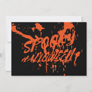 Spooky Halloween Splash Retro Red Orange Horror Feiertagskarte