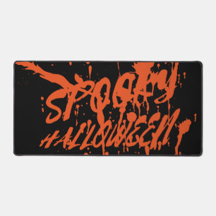 Spooky Halloween Splash Retro Red Orange Horror Schreibtischunterlage