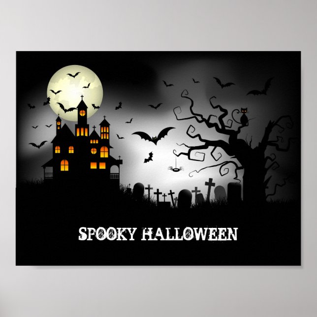 Spooky Halloween Spuk Haus Poster (Vorne)