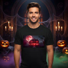 Spooky Halloween Spuk Hausdesign T-Shirt