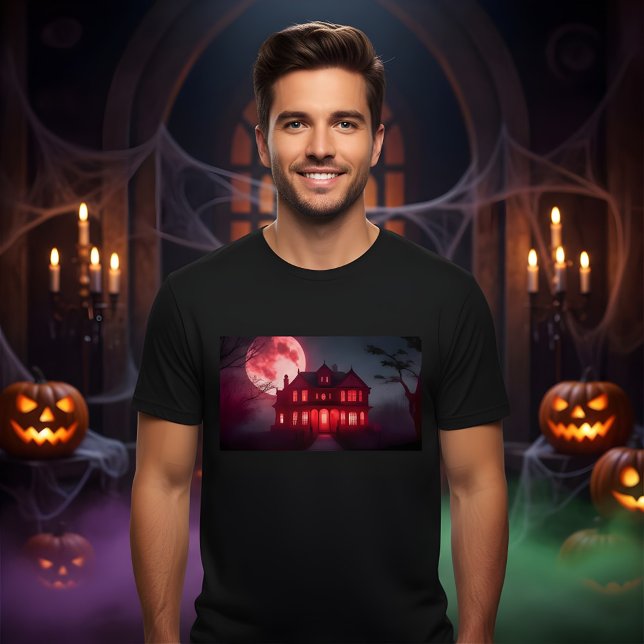 Spooky Halloween Spuk Hausdesign T-Shirt (Von Creator hochgeladen)