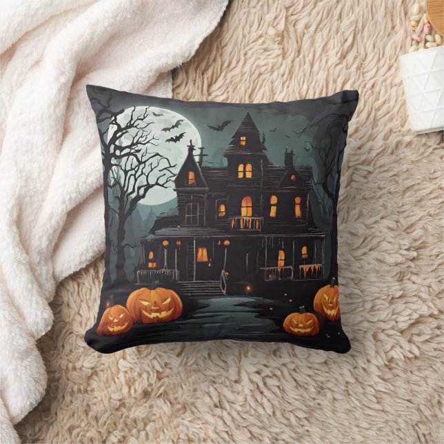 Spooky Halloween Spuk House Kissen (Decke)