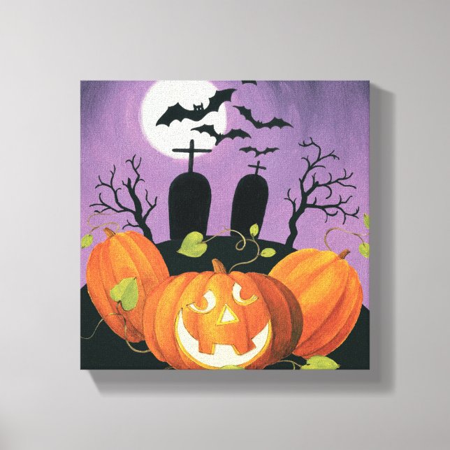 Spooky Halloween Spuk House Leinwanddruck (Vorderseite)