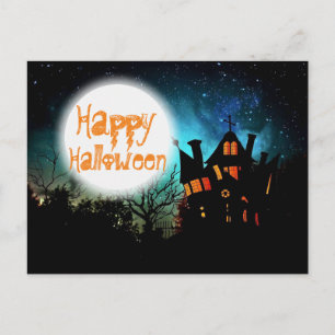 Spooky Halloween Spuk House Postkarte