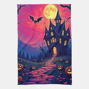 Spooky Halloween Spuk Mansion Art Geschirrtuch