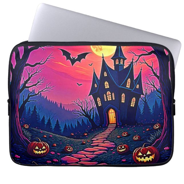 Spooky Halloween Spuk Mansion Art Laptopschutzhülle (Vorderseite)