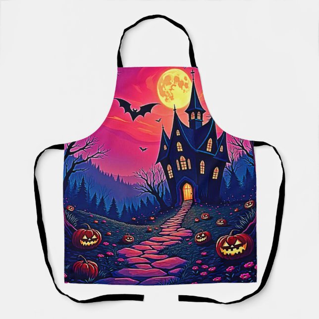 Spooky Halloween Spuk Mansion Art Schürze (Vorderseite)
