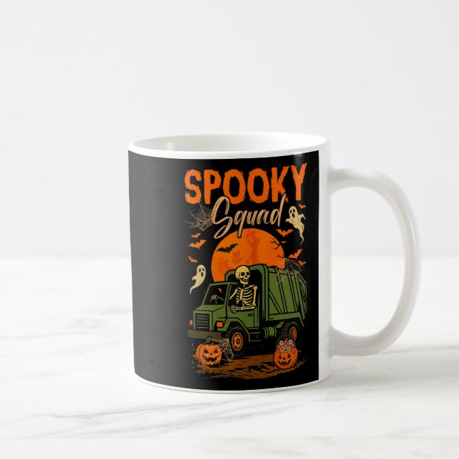 Spooky Halloween Squad Skeleton Driving Garbage Tr Kaffeetasse (Rechts)