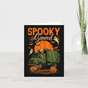 Spooky Halloween Squad Skeleton Driving Garbage Tr Karte