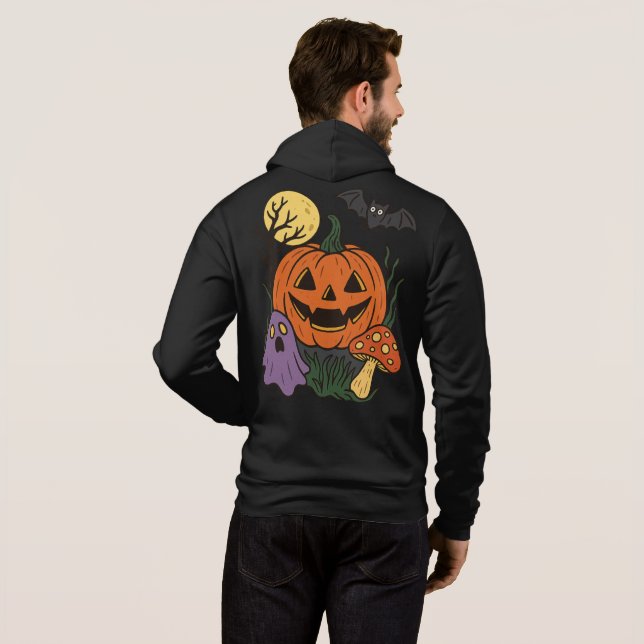 Spooky Halloween Sticker Hoodie (Schwarz voll)