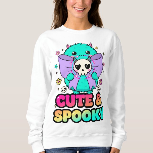 Spooky Halloween Sweatshirt with Skulls & Stars (Vorderseite)